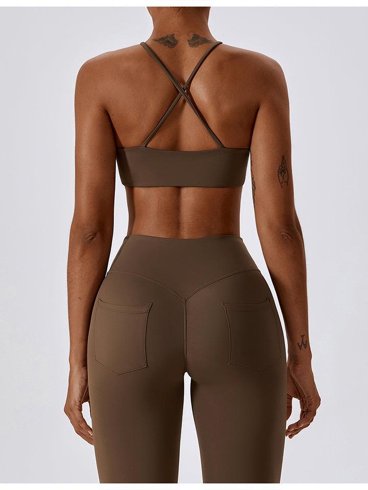 Cropped Halter Neck Sports Bra - 808Lush