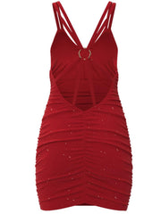 Glitter Double Spaghetti Straps Mini Dress - 808Lush