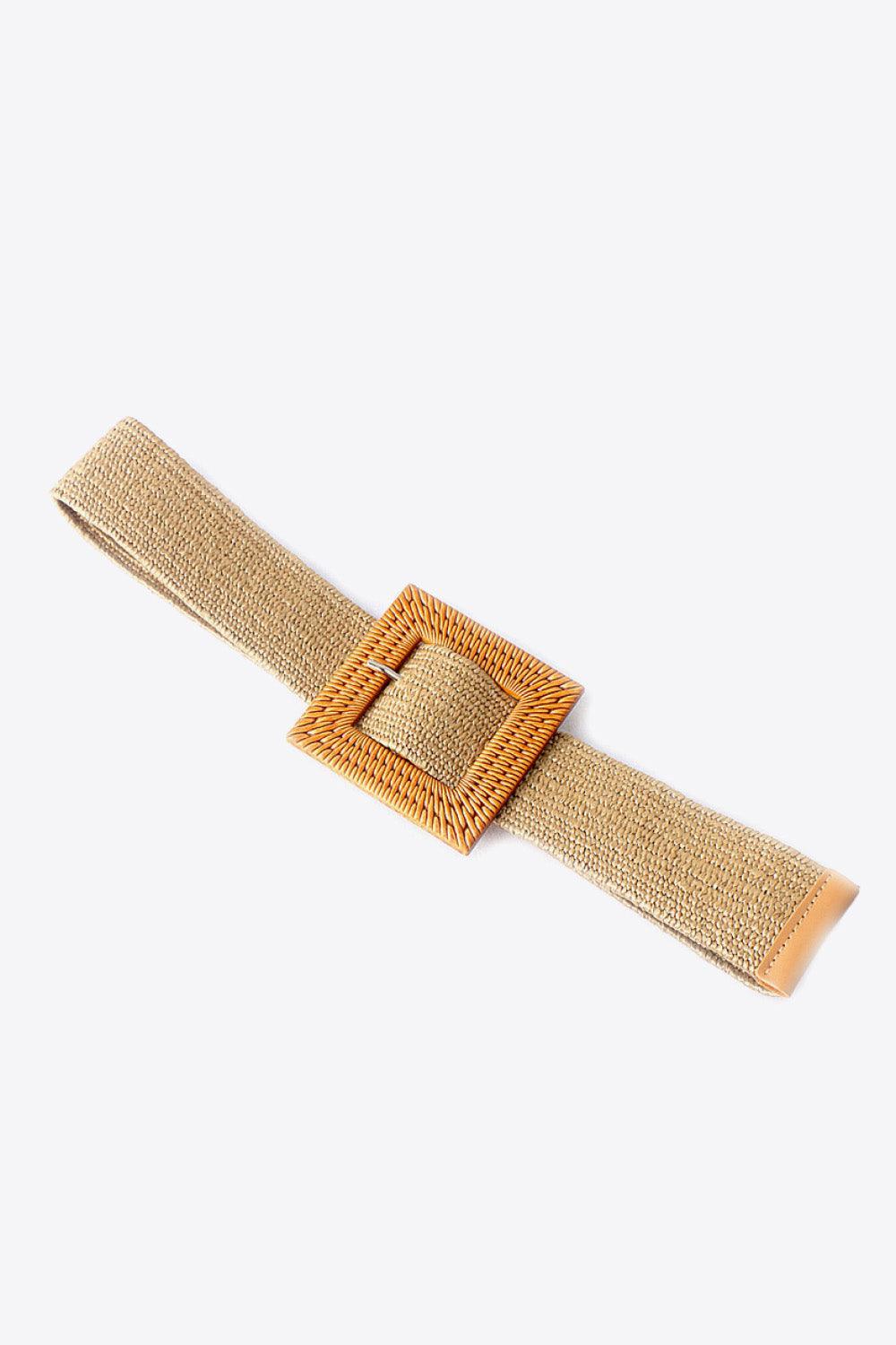 Square Buckle Elastic Braid Belt - 808Lush