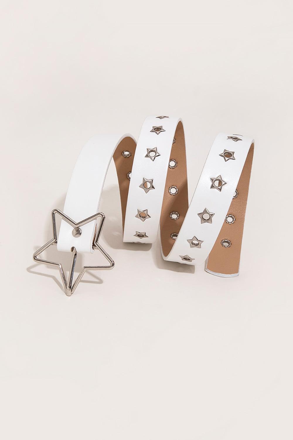 PU Leather Star Shape Buckle Belt - 808Lush