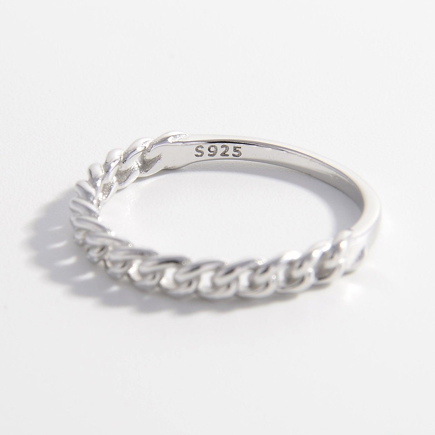 925 Sterling Silver Curb Chain Ring - 808Lush