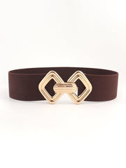 Geometric Buckle Elastic Wide Belt - 808Lush