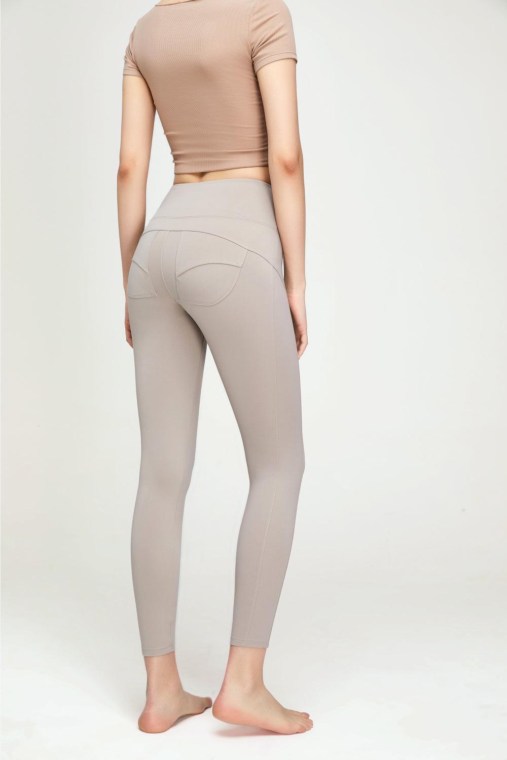 Seam Detail Wide Waistband Sports Leggings - 808Lush