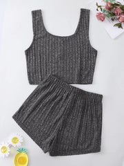 Scoop Neck Top and Shorts Lounge Set - 808Lush