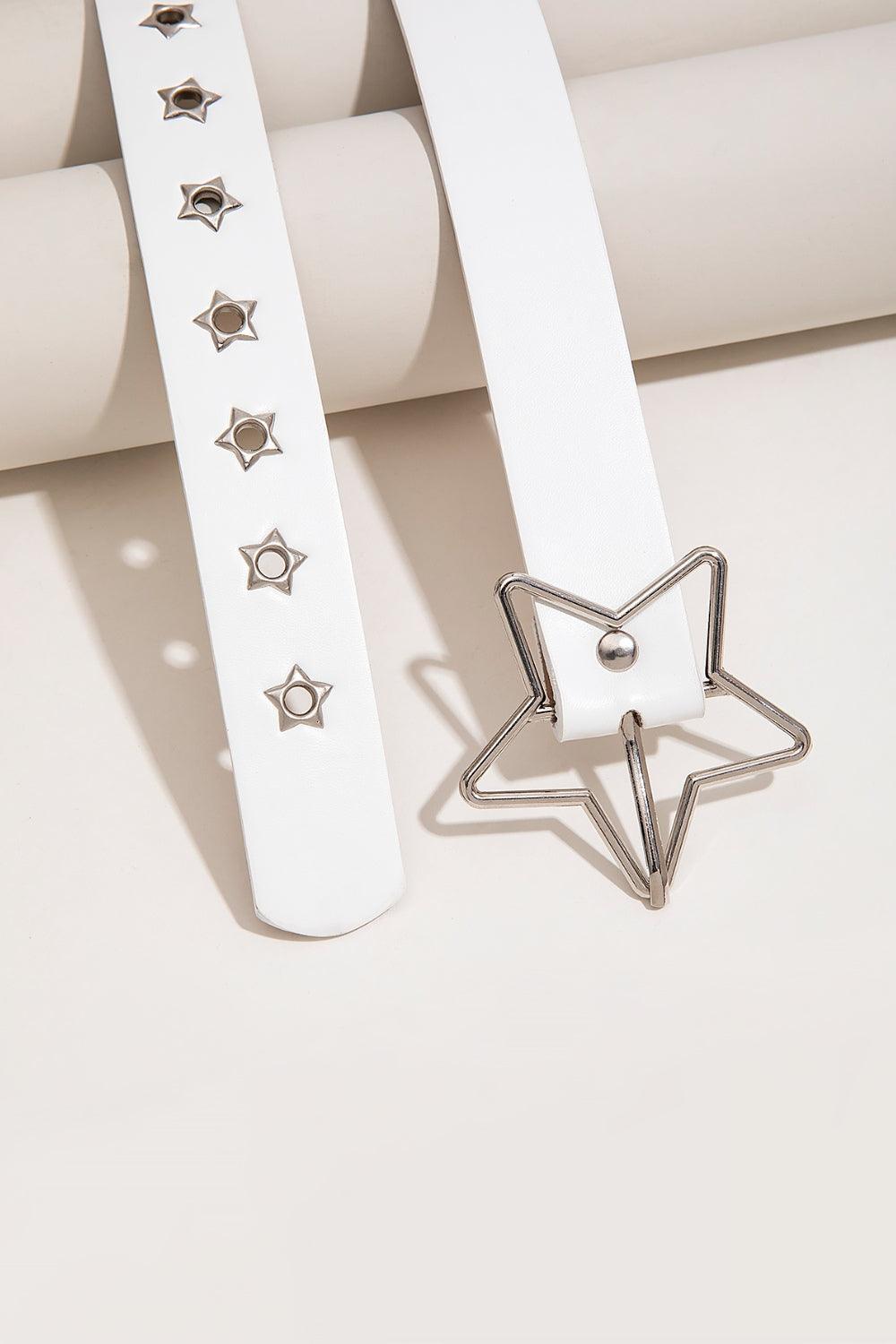 PU Leather Star Shape Buckle Belt - 808Lush