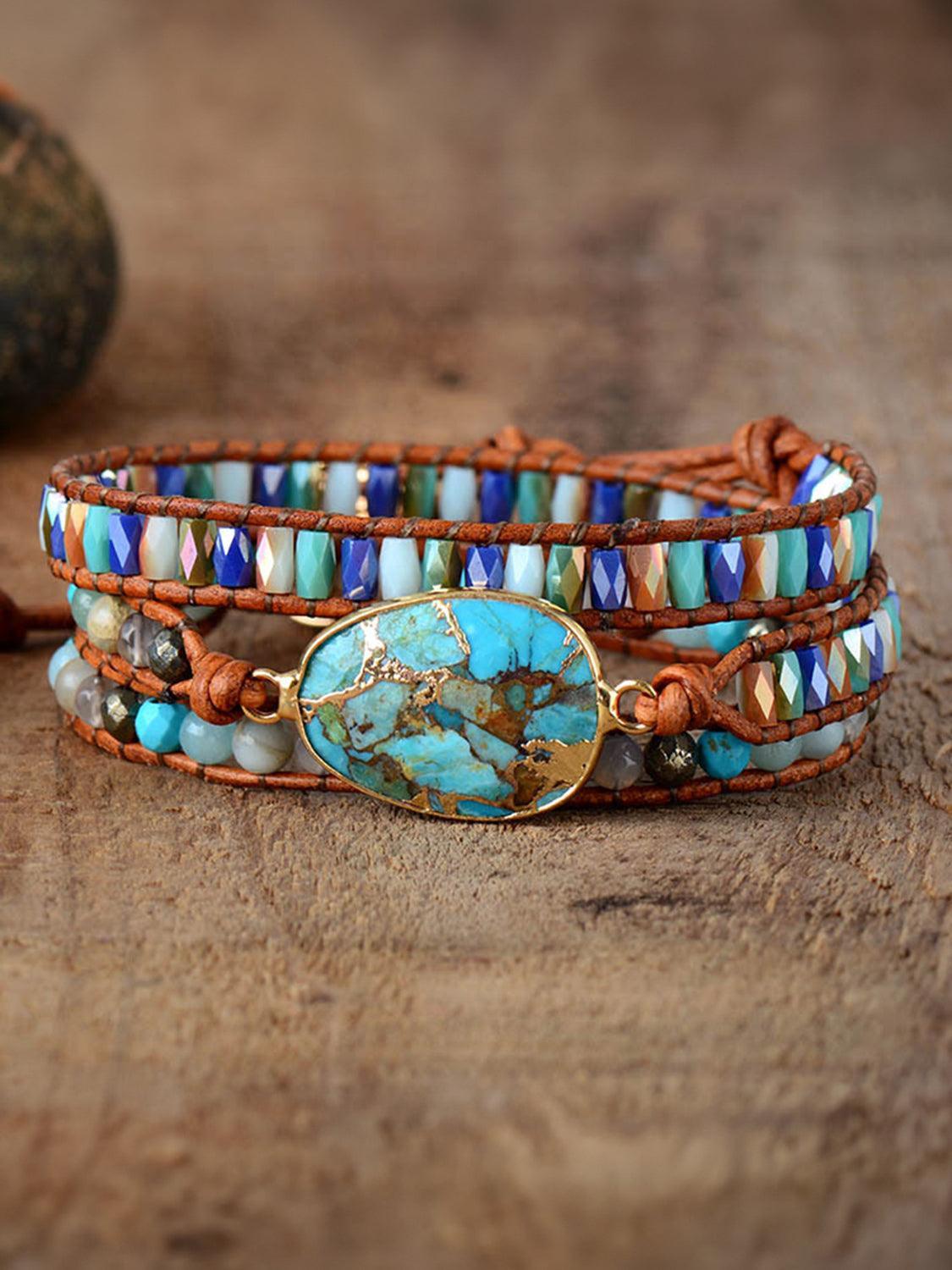 Triple-Layer Natural Stone Bracelet - 808Lush