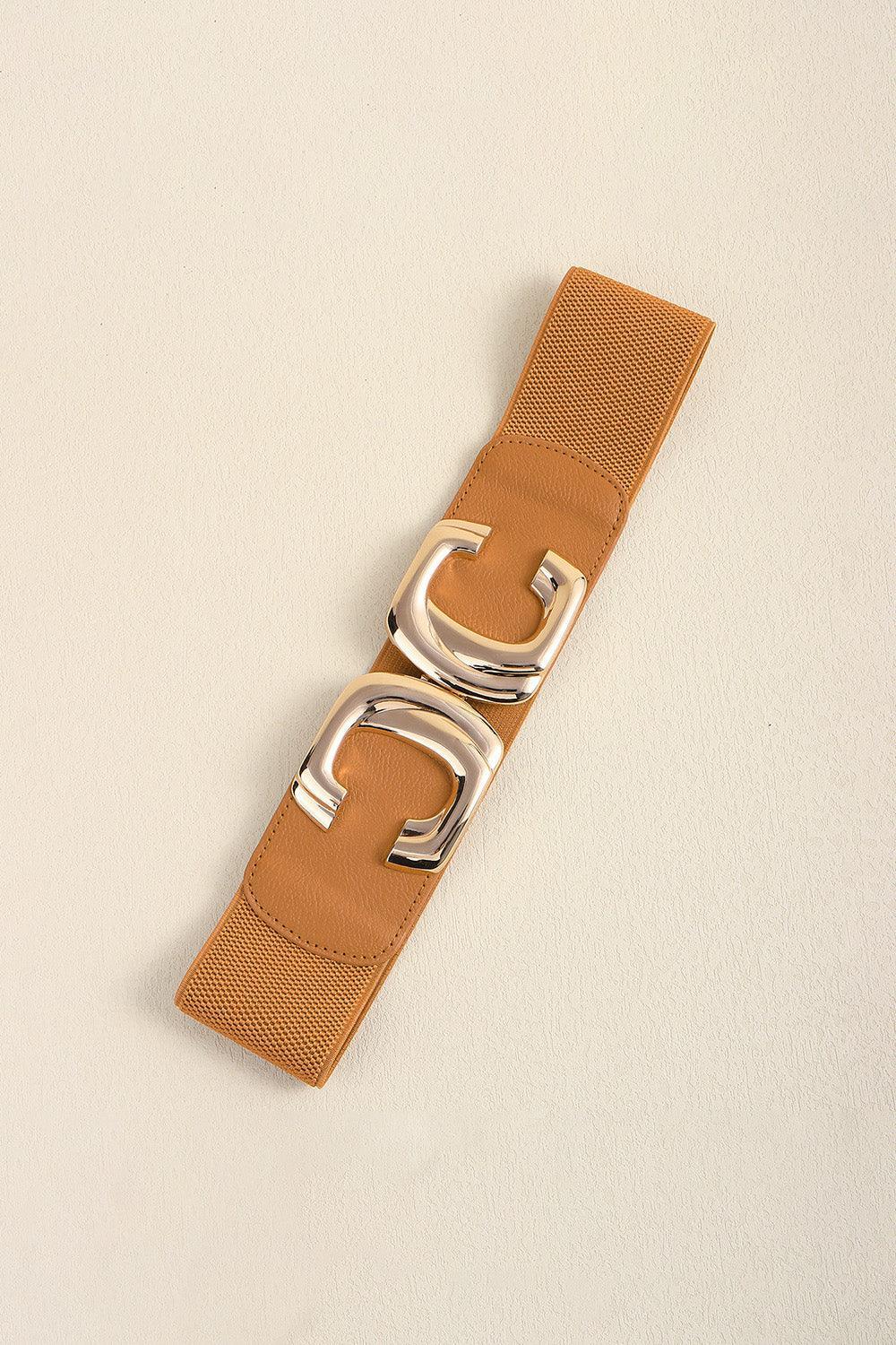 Zinc Alloy Buckle Elastic Wide Belt - 808Lush