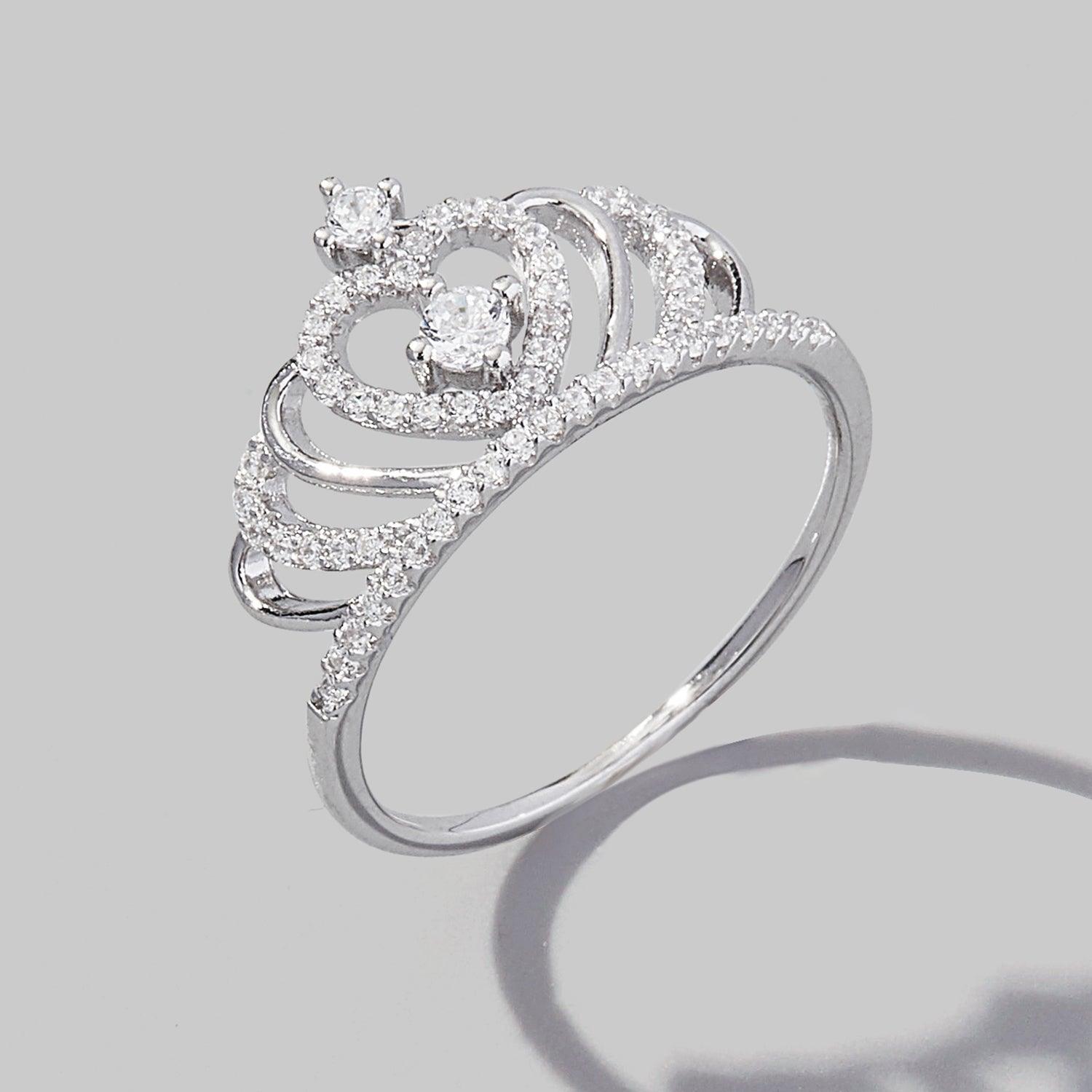 Crown Shape Zircon 925 Sterling Silver Ring - 808Lush