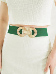 Geometric Buckle Elastic Wide Belt - 808Lush