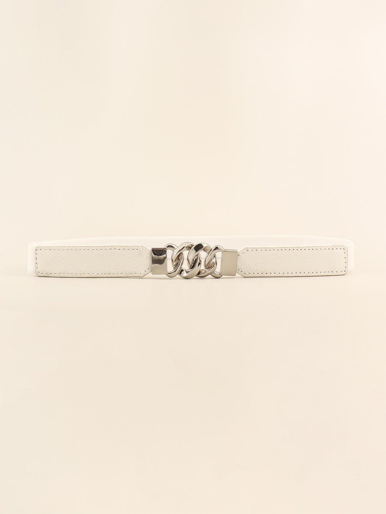 Zinc Alloy Buckle Elastic PU Belt - 808Lush