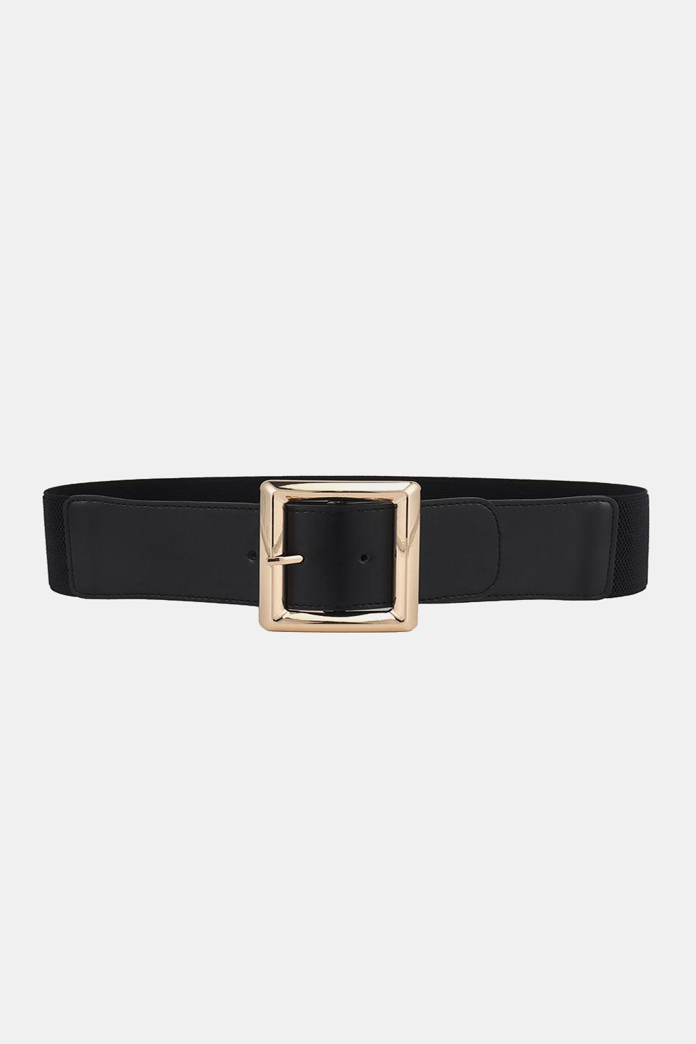 Rectangle Buckle Elastic Wide Belt - 808Lush