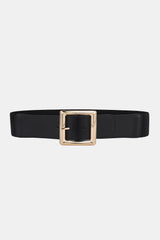 Rectangle Buckle Elastic Wide Belt - 808Lush