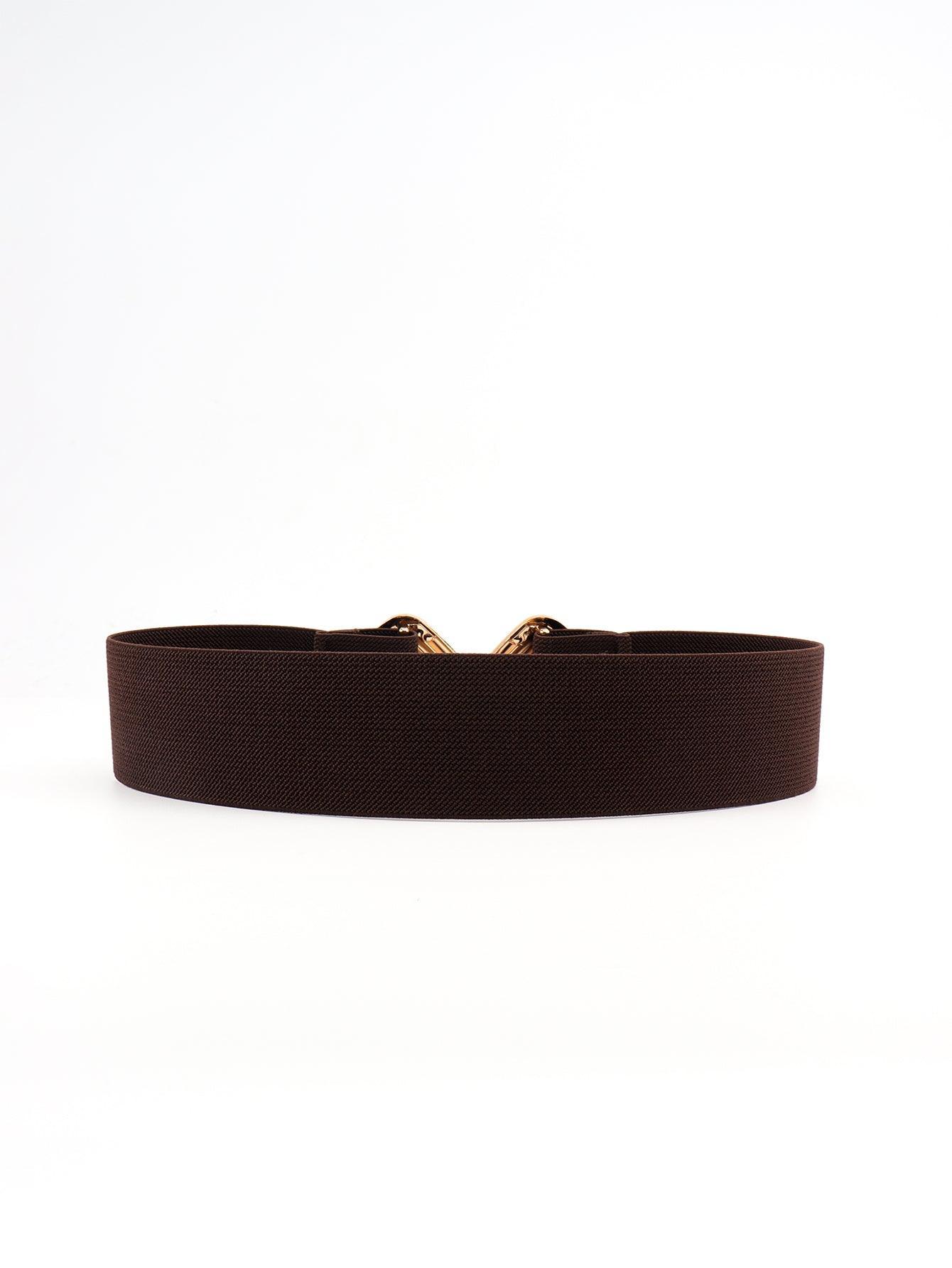 Geometric Buckle Elastic Wide Belt - 808Lush