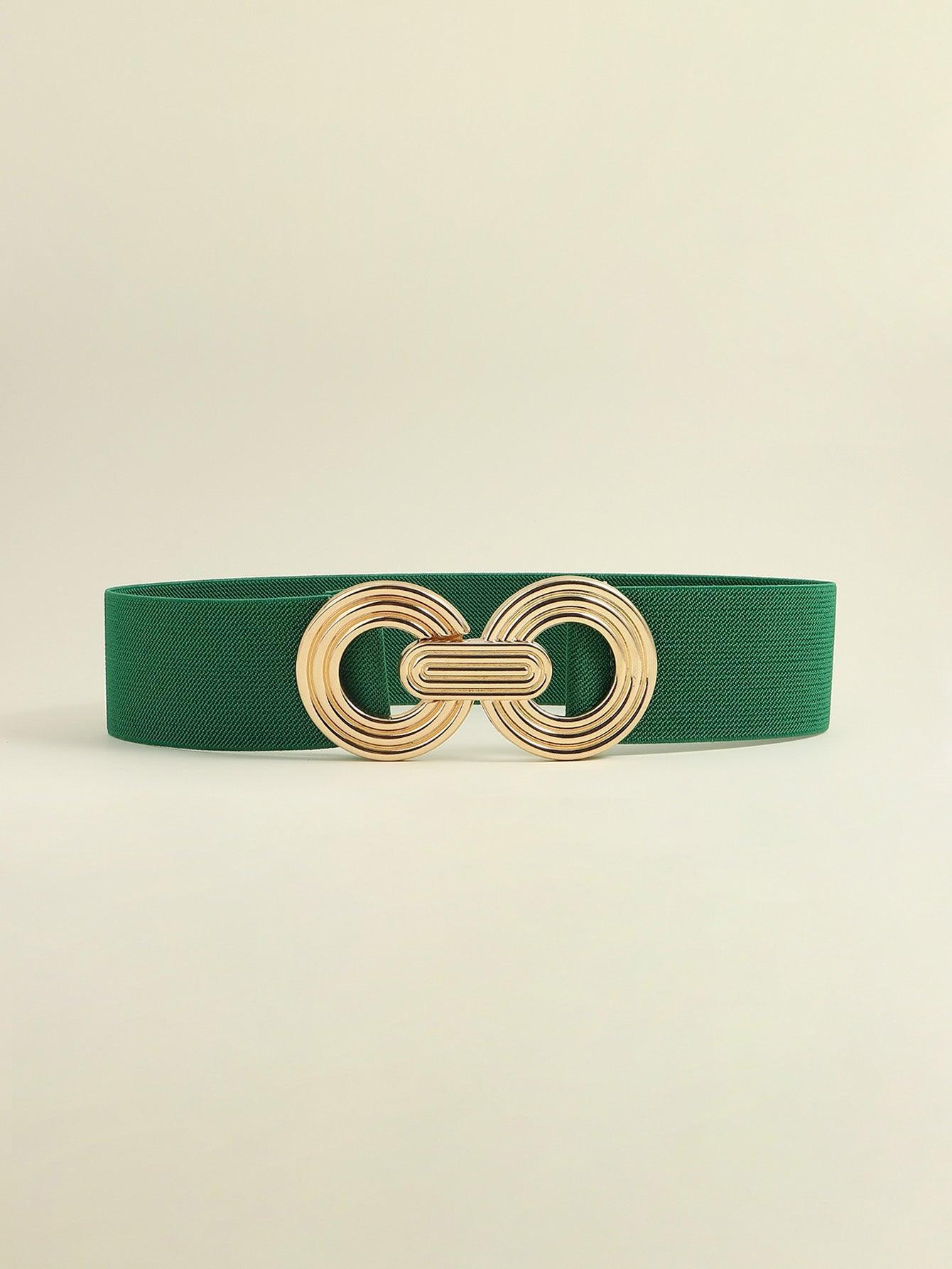 Geometric Buckle Elastic Wide Belt - 808Lush