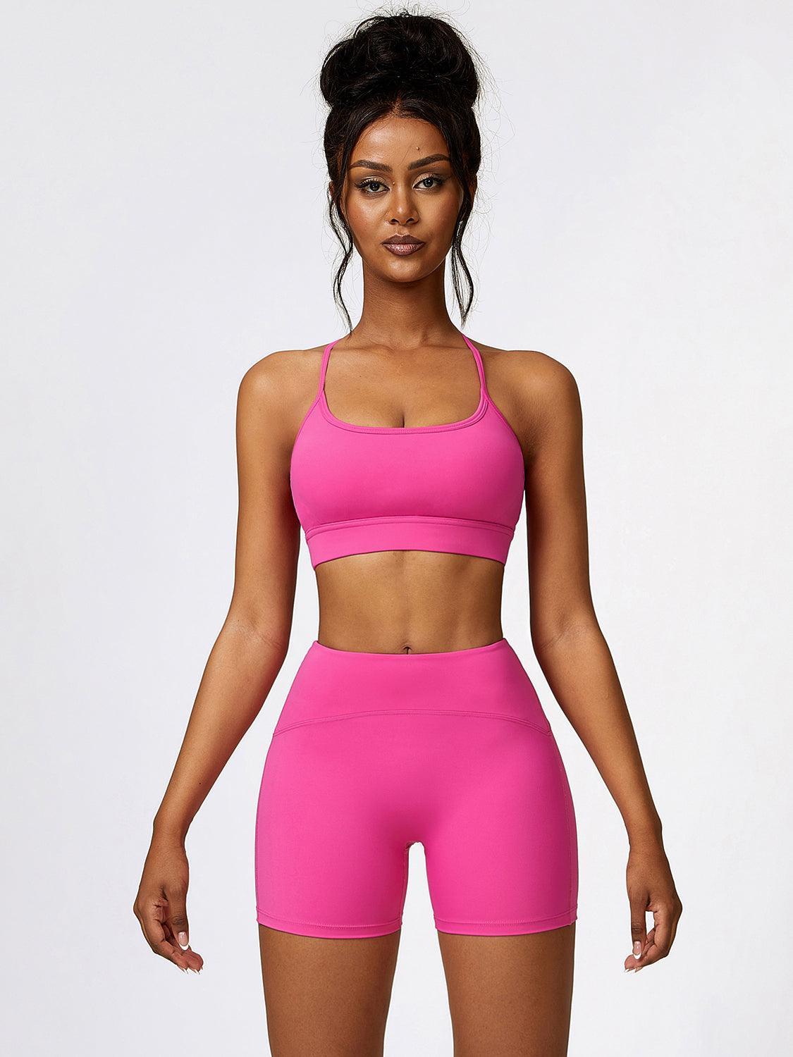 Sport Bra and Wide Waistband Shorts Set - 808Lush