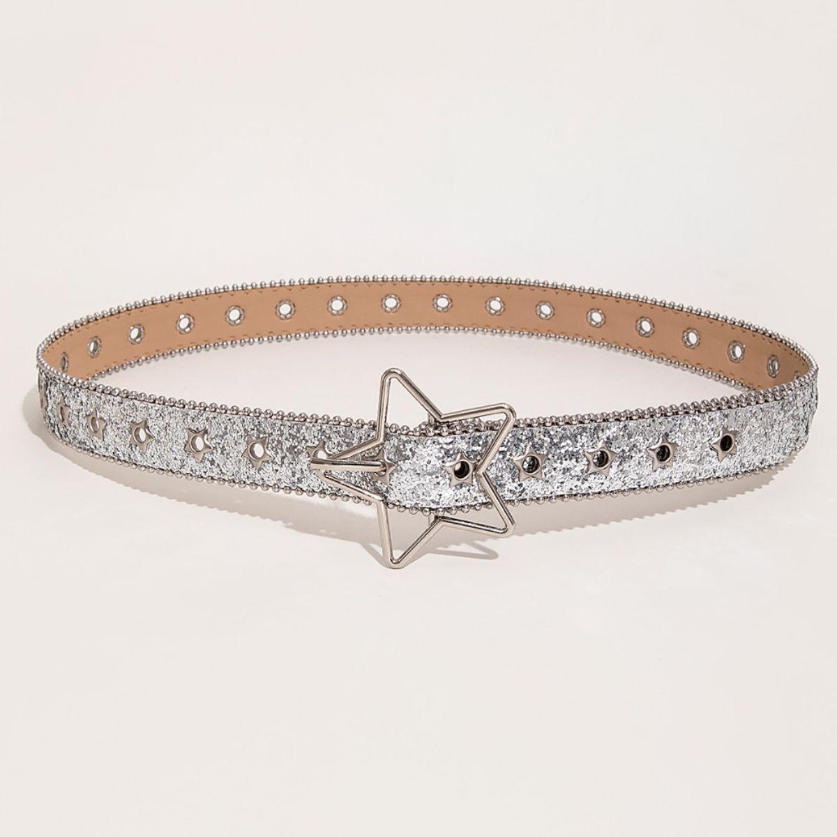 PU Leather Star Shape Buckle Belt - 808Lush