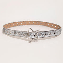 PU Leather Star Shape Buckle Belt - 808Lush