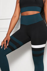 Striped Sports Bra and High Waisted Yoga Leggings Set - 808Lush