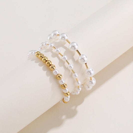 Gold-Plated Pearl Copper Bracelet - 808Lush