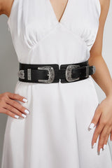 Double Buckle PU Leather Belt - 808Lush