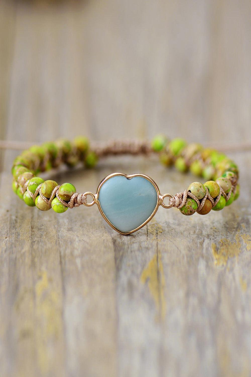 Handmade Heart Shape Natural Stone Bracelet - 808Lush