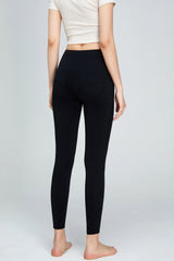 Seam Detail Wide Waistband Sports Leggings - 808Lush