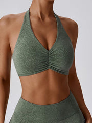 Halter Neck Sleeveless Sports Bra - 808Lush