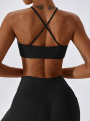 Cropped Halter Neck Sports Bra - 808Lush