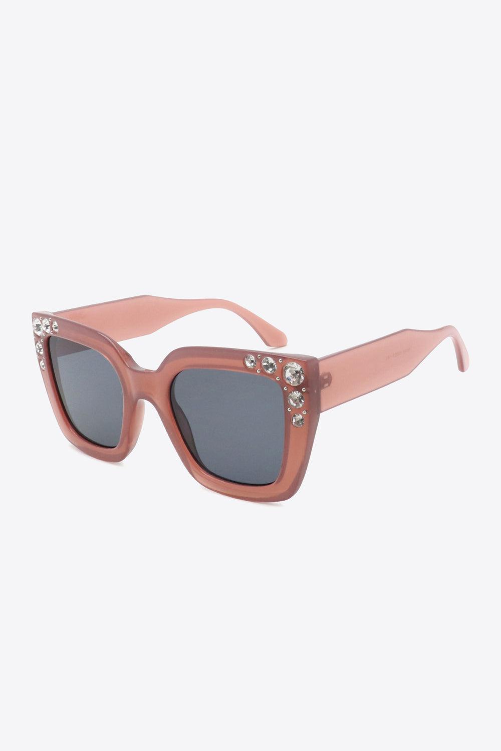 Inlaid Rhinestone Polycarbonate Sunglasses - 808Lush