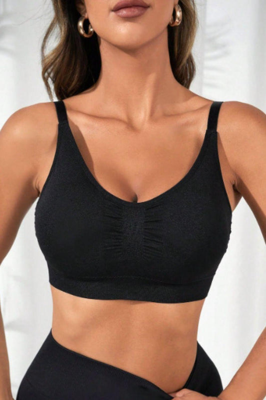 Scoop Neck Cropped Active Bra - 808Lush