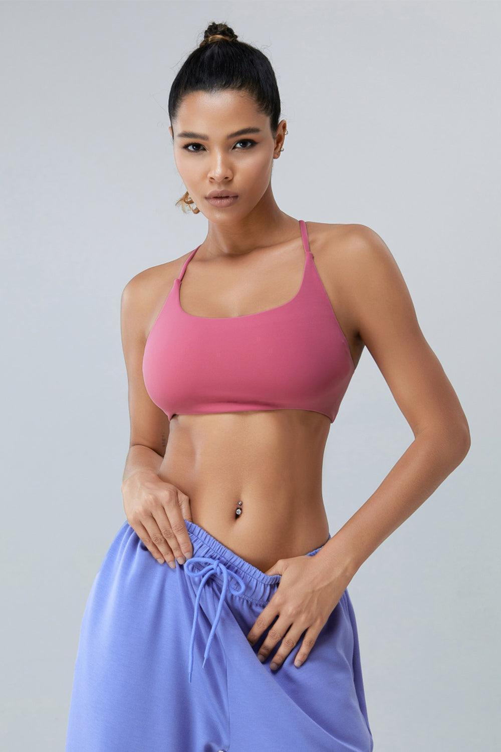 Crisscross Spaghetti Strap Active Bra - 808Lush