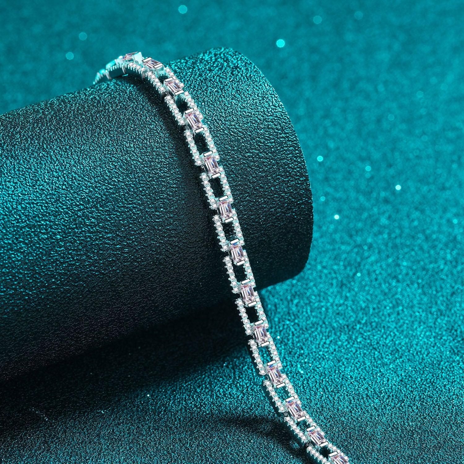 3.2 Carat Moissanite 925 Sterling Silver Bracelet - 808Lush