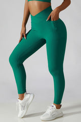 Basic Bae Crossover Waist Active Leggings - 808Lush