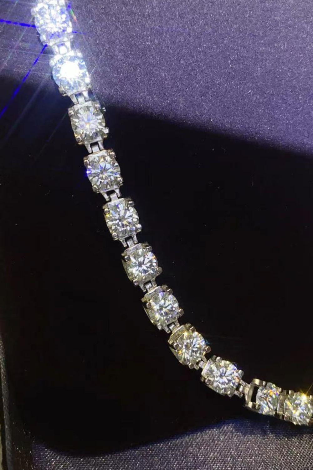 10 Carat Moissanite Platinum-Plated Bracelet - 808Lush