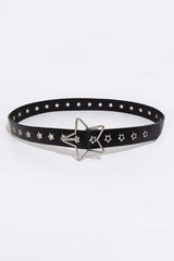 PU Leather Star Shape Buckle Belt - 808Lush