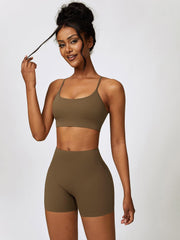 Sport Bra and Wide Waistband Shorts Set - 808Lush