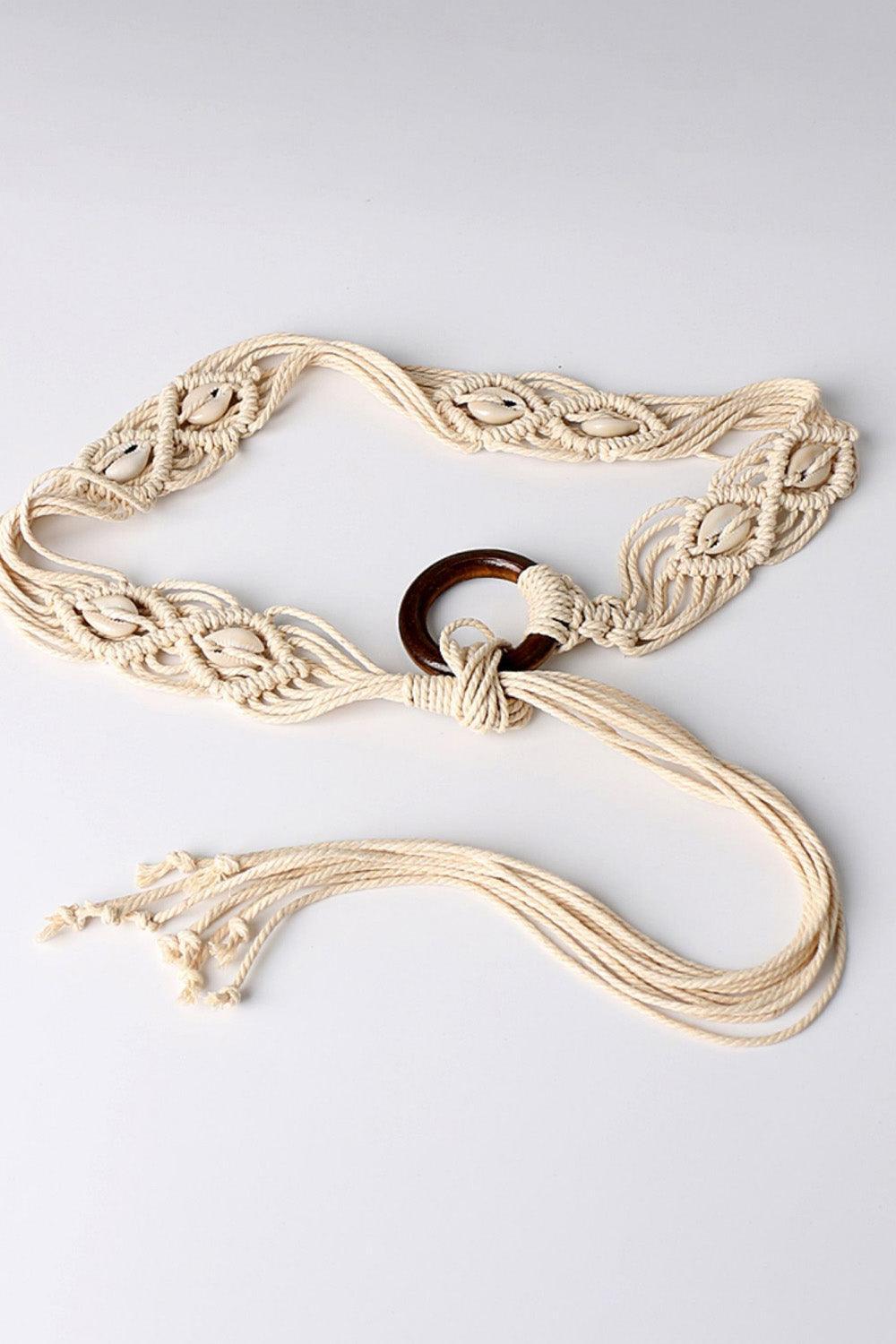 Bohemian Wood Ring Braid Belt - 808Lush