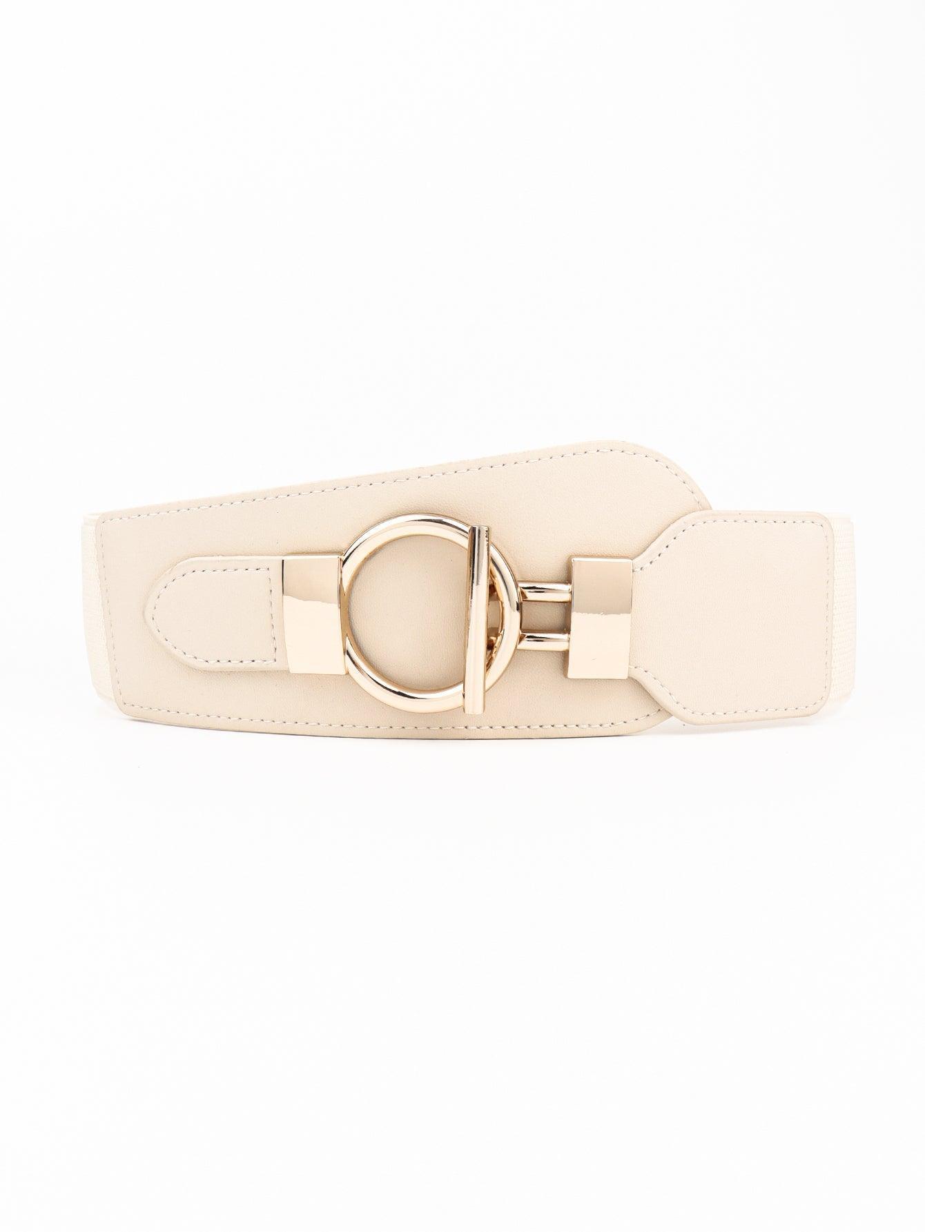 PU Elastic Wide Belt with Alloy Buckle - 808Lush