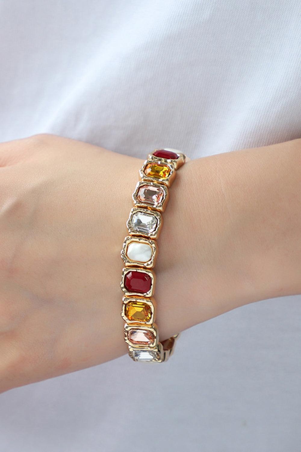 Glass Stone Alloy Bracelet - 808Lush