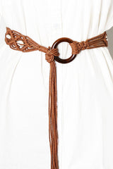 Bohemian Wood Ring Braid Belt - 808Lush