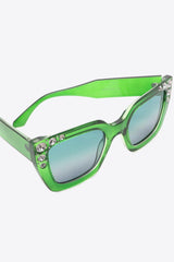 Inlaid Rhinestone Polycarbonate Sunglasses - 808Lush