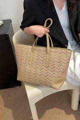 Chevron Straw Tote Bag - 808Lush