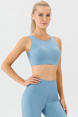 Round Neck Wide Strap Active Bra - 808Lush