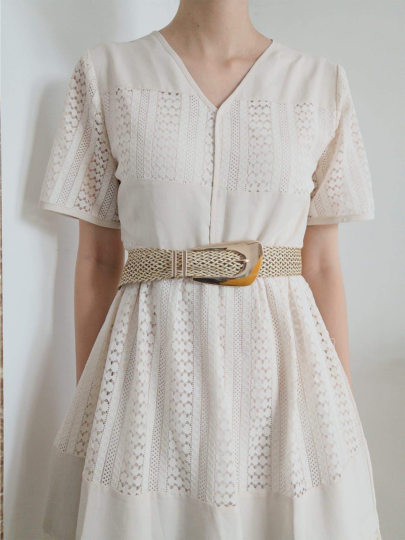 Irregular Buckle Braid Belt - 808Lush