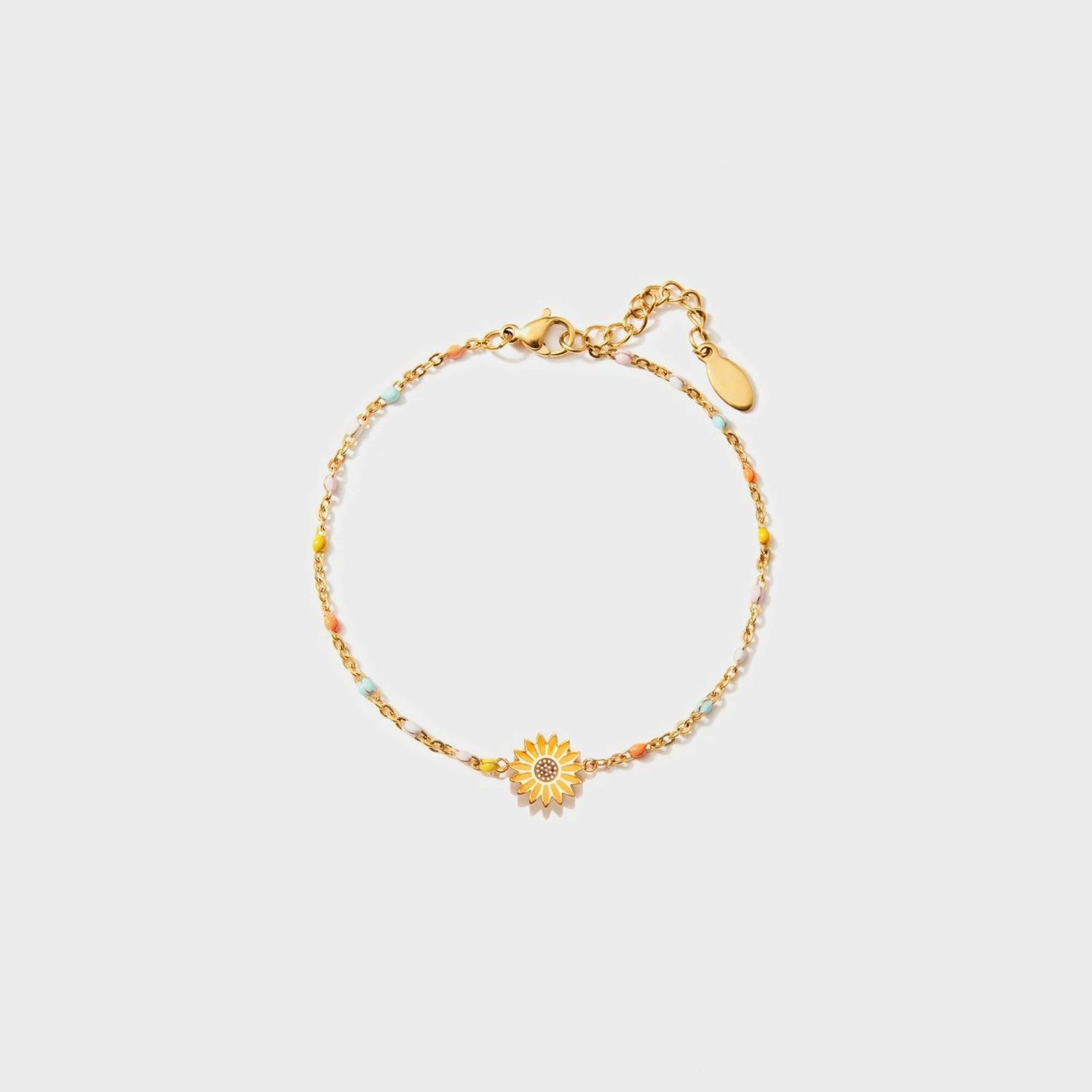 Sunflower Shape 18K Gold-Plated Bead Bracelet - 808Lush