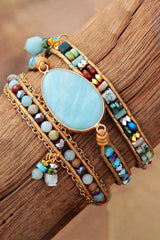 Handmade Natural Stone Beaded Triple Layer Bracelet - 808Lush