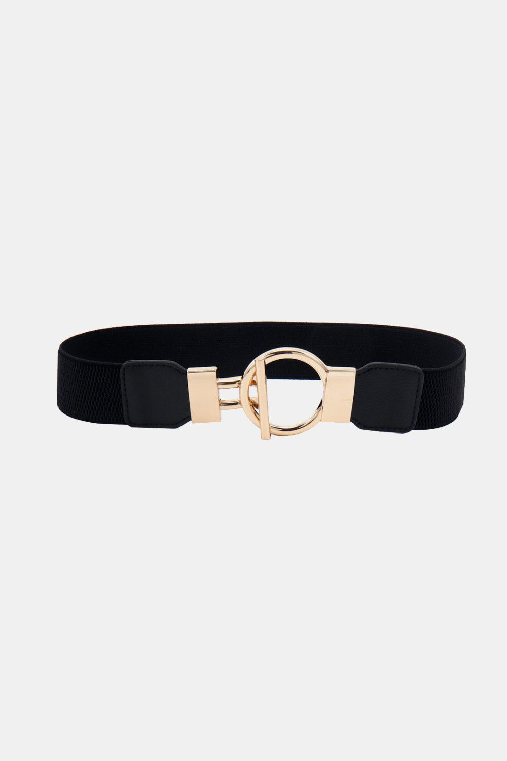 Circle Shape Buckle Zinc Alloy Buckle PU Leather Belt - 808Lush