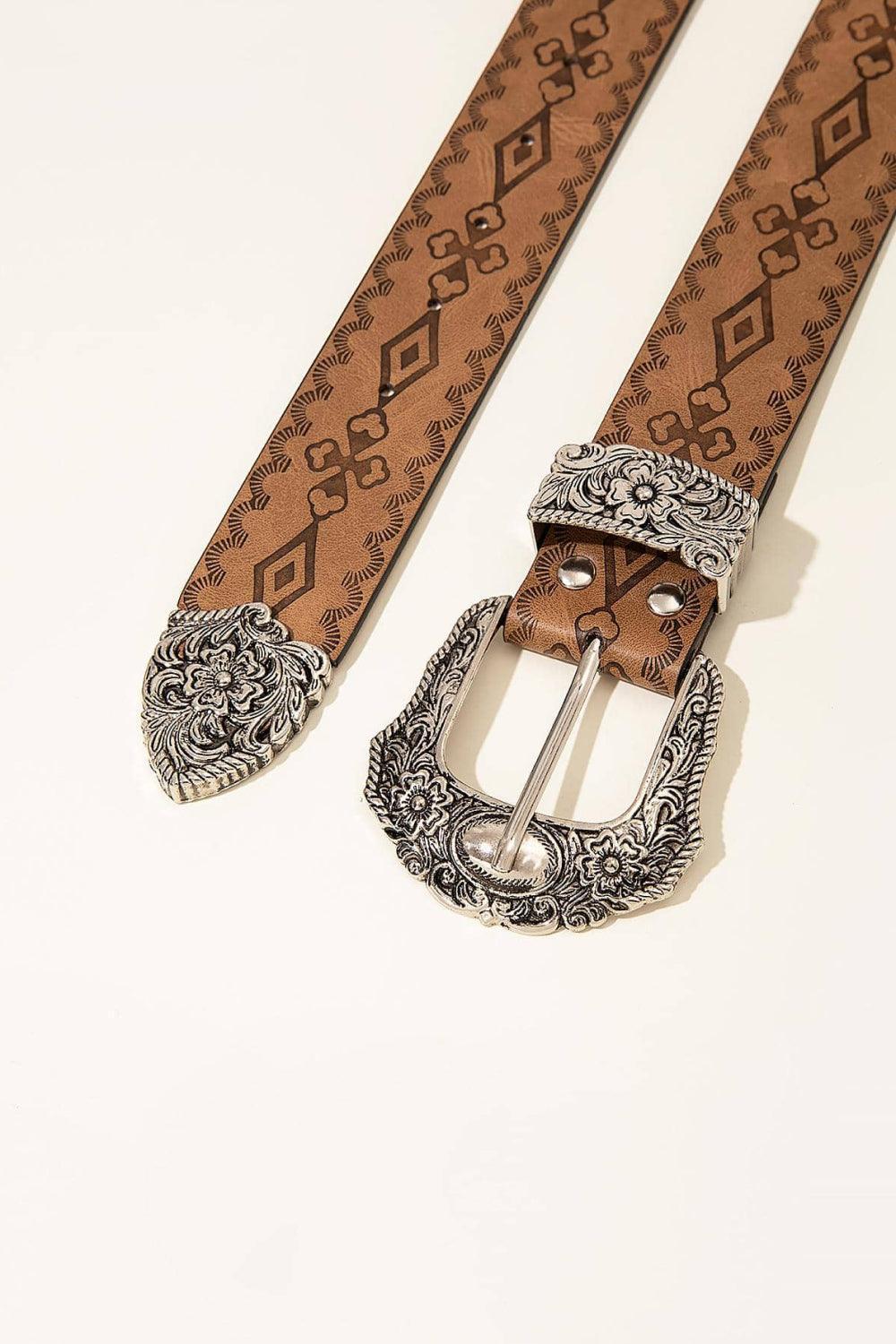 Patterned PU Leather Belt - 808Lush