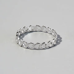 925 Sterling Silver Heart Link Ring - 808Lush