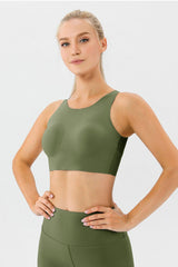 Round Neck Wide Strap Active Bra - 808Lush